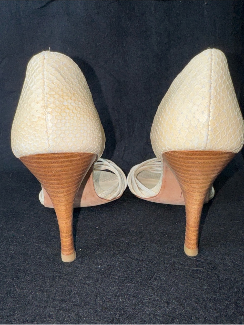 Steven by Steve Madden Sahana Cream Leather Strappy Heels size 7.5 Block heel - Picture 6 of 10